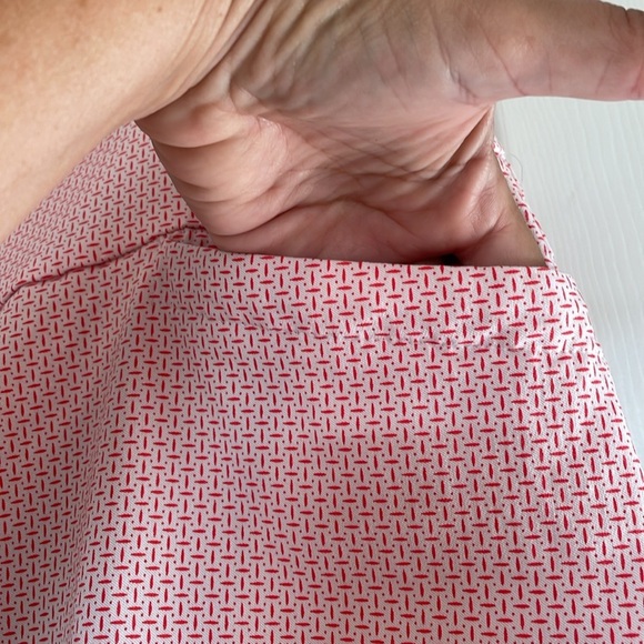 S.C.&CO. Skort Sz XL Coral & white geometric print Lined pockets Stretch Spandex - Picture 6 of 10